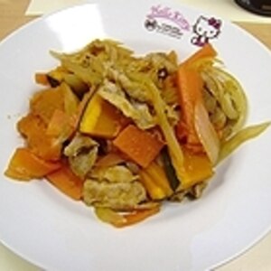 【お弁当◎50g豚肉で】かぼちゃの甘辛餡炒め
